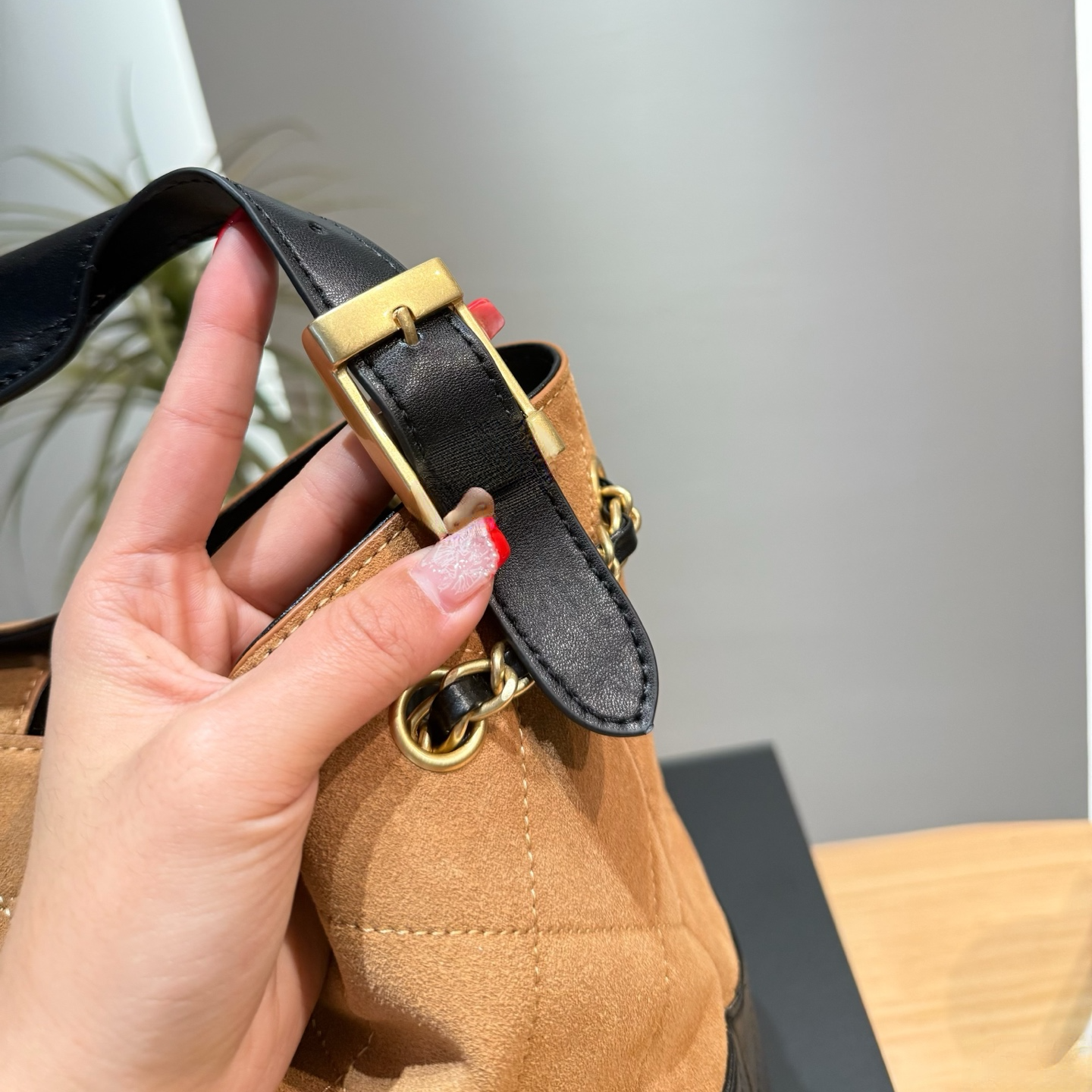 New suede matching color tote bag women's large capacity chain bag