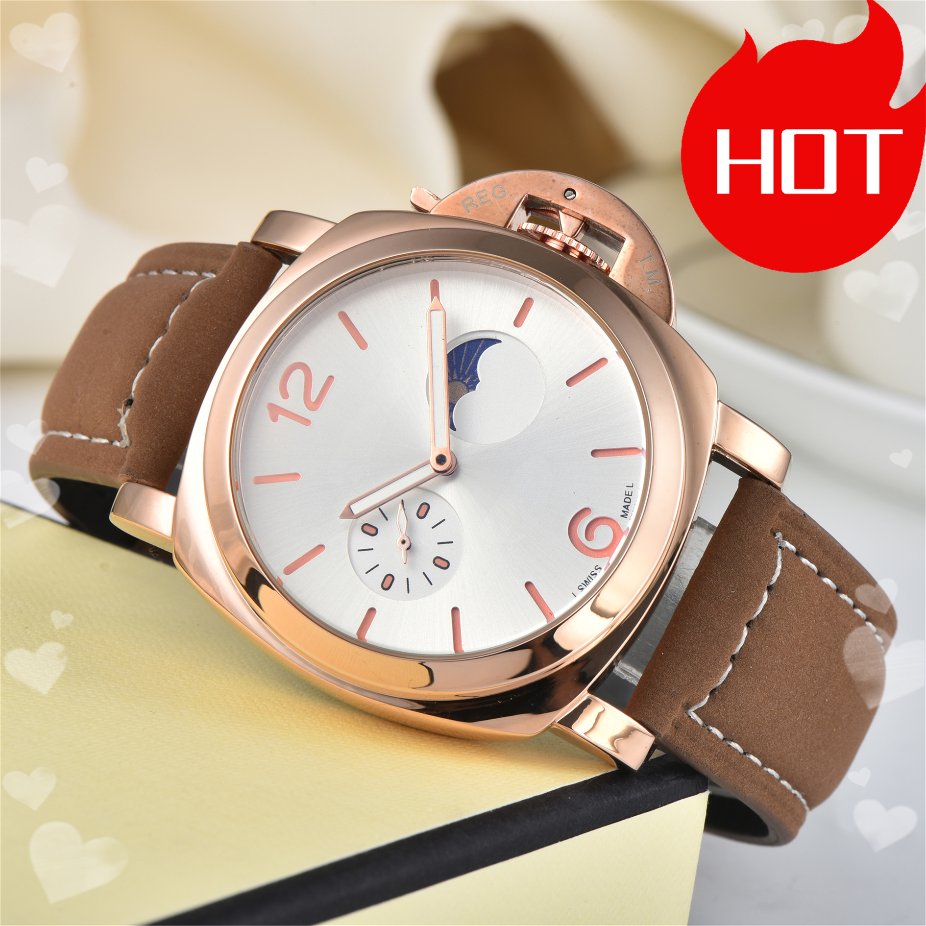 Men PANERAIity LUMINORity Model Sport watch Quartz automatic movement Luxury Watches Business Stainless Steel Man Square mens Wristwatches #413