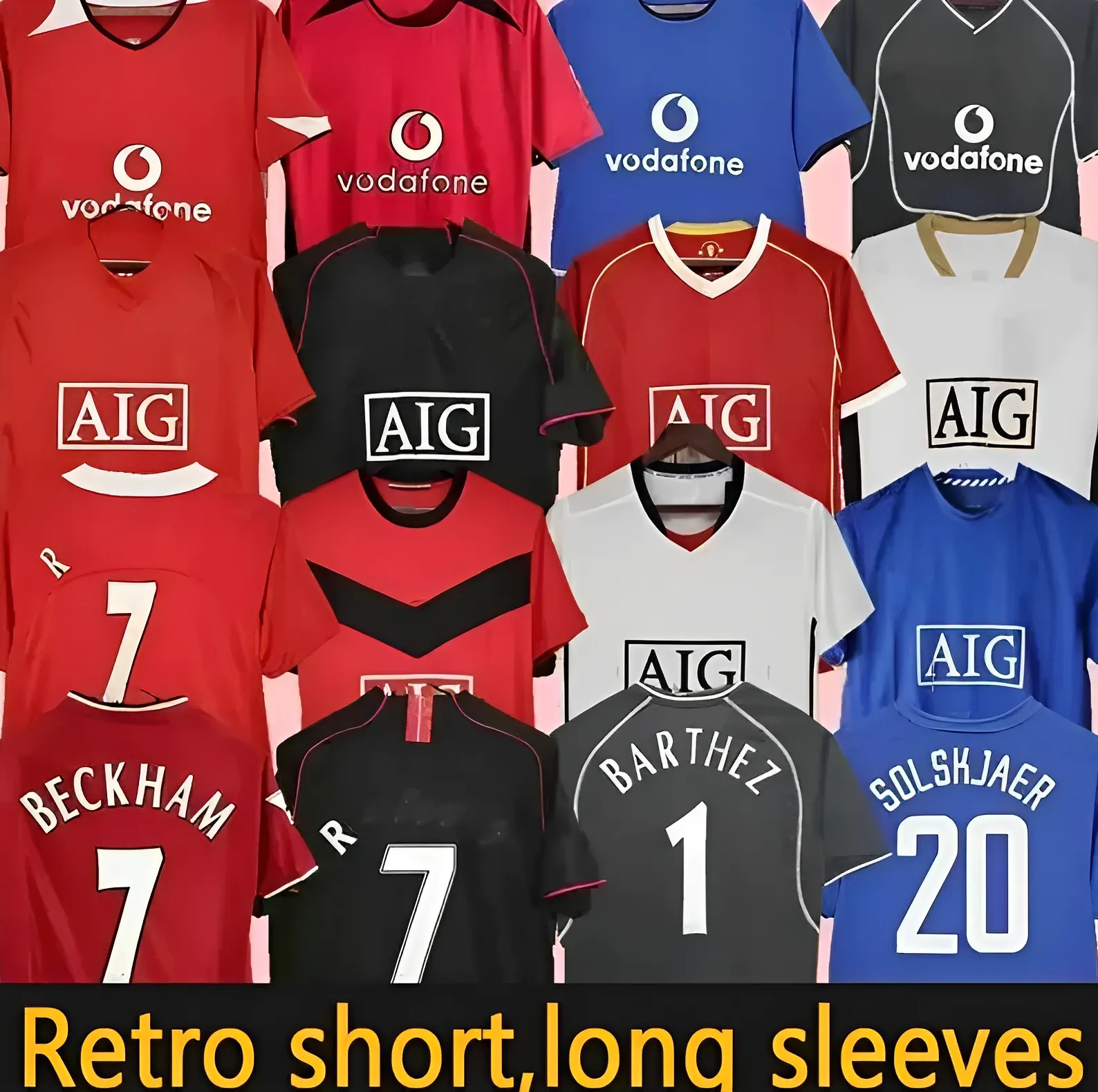 07 08 Retro Soccer Jerseys mAnchesTeE rs UnitedS Long Sleeved Ronaldo Rooney Giggs Nani 2006 Home Away Scholes Tevez Vintage Classic mens kid kits Football Shirt 666