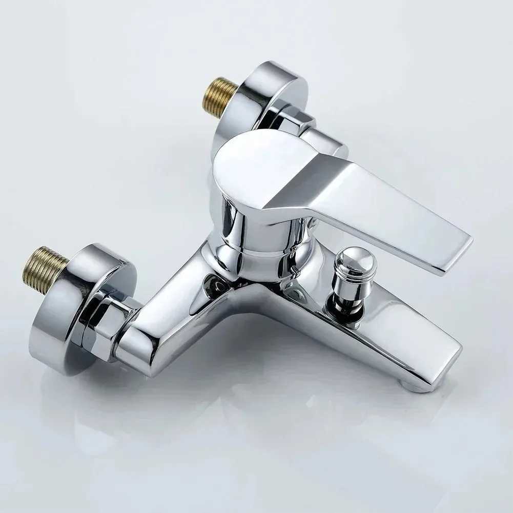 Zinc alloy Basin Faucets Chre Wall Mounted Hot Cold Water Mixer Tap Dual Spout Single Handle For Bathro Shower Basin Y251104