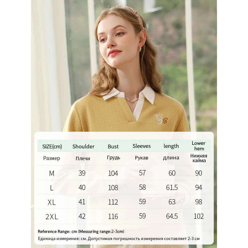 Thicken Hoodies For Women Embroidery Checkered Cotton Lapel Collar Loose Winter New Pullover Tops