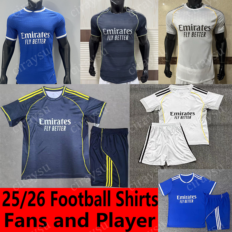 2025 2026 MBAPPE BELLINGHAM Soccer Jersey 25/26 VINI JR RODRYGO VALVERDE fans Player version Football Shirt MODRIC CAMAVINGA ARDA GULER COURTOIS Man and Kids kit