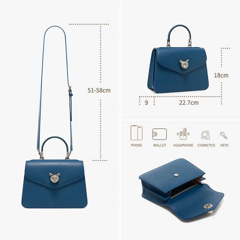 2024 BAFELLI CAT Women's NEW FASHION HANDBAG LADY STYLISH BUSINESS FEMALE LEATHER BRAND CASUAL SHOULDER PURSE