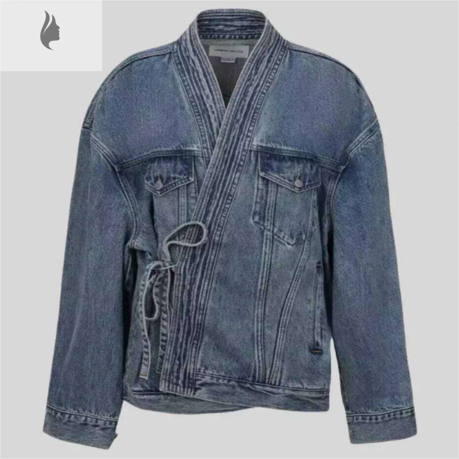 hoodie hoodie Chinese Style Denim Jackets Men Asymmetrical Lace-up Loose Jacket Cotton Autumn Vintage Outwear Plus Size Blue Couple Coat jacket jacket