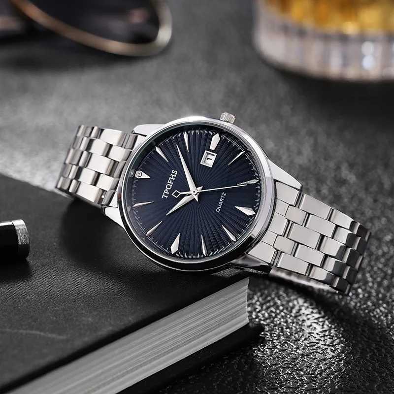 Quartz Watch Mens High-end Feeling Diamond inlaid simple Waterproof Calendar Steel Strip Business Male Fashion Clock WatchesT251104