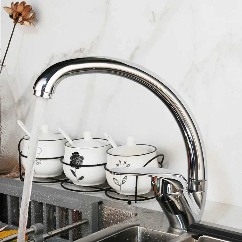 Stainless Steel Sink Faucet Hot and Cold Mixing Tap Kitchen Faucets Household Single Handle Rotation WashBasin Tap Deck Mounted Y251104