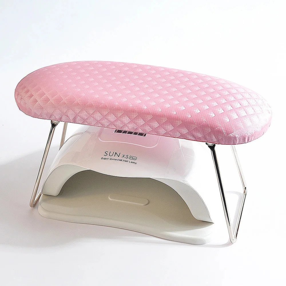 1PC Pink Plaid Waterproof Leather Hand Pillow Arm Rest Cushion Nail Art Wrist Support Pad Soft Pillow Stand for Manicure Salon 250328