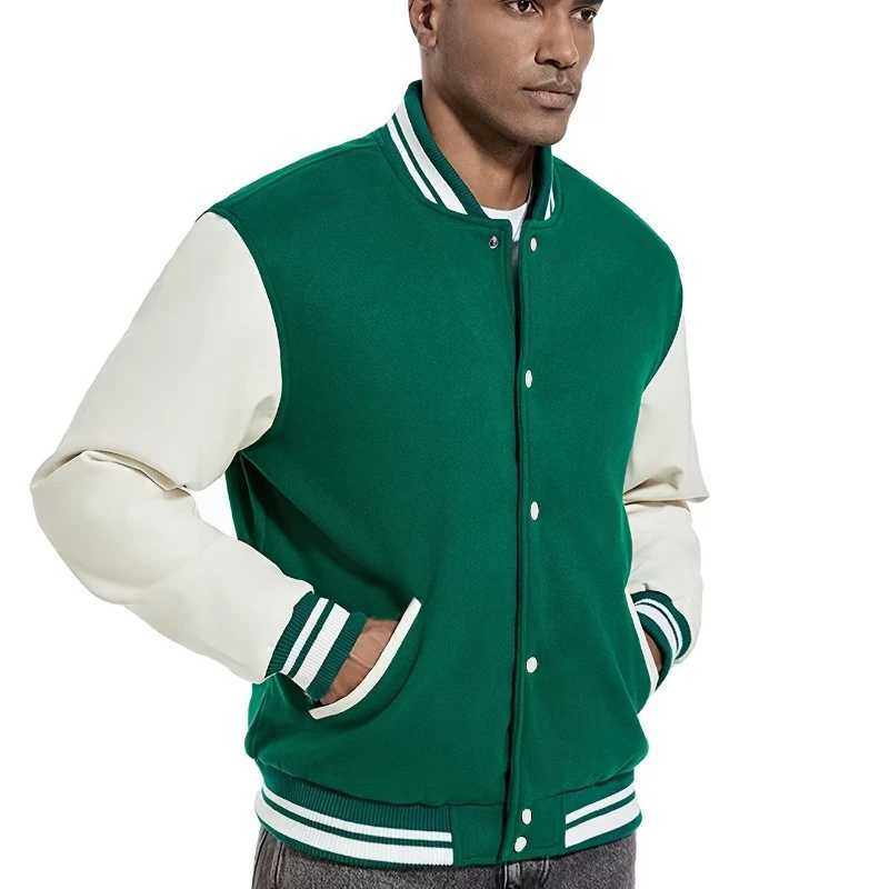American Retro Mens Classic Striped Contrasting Baseball Jacket Autumn and Winter New Mens and Womens Casual Sports Jacket J251104