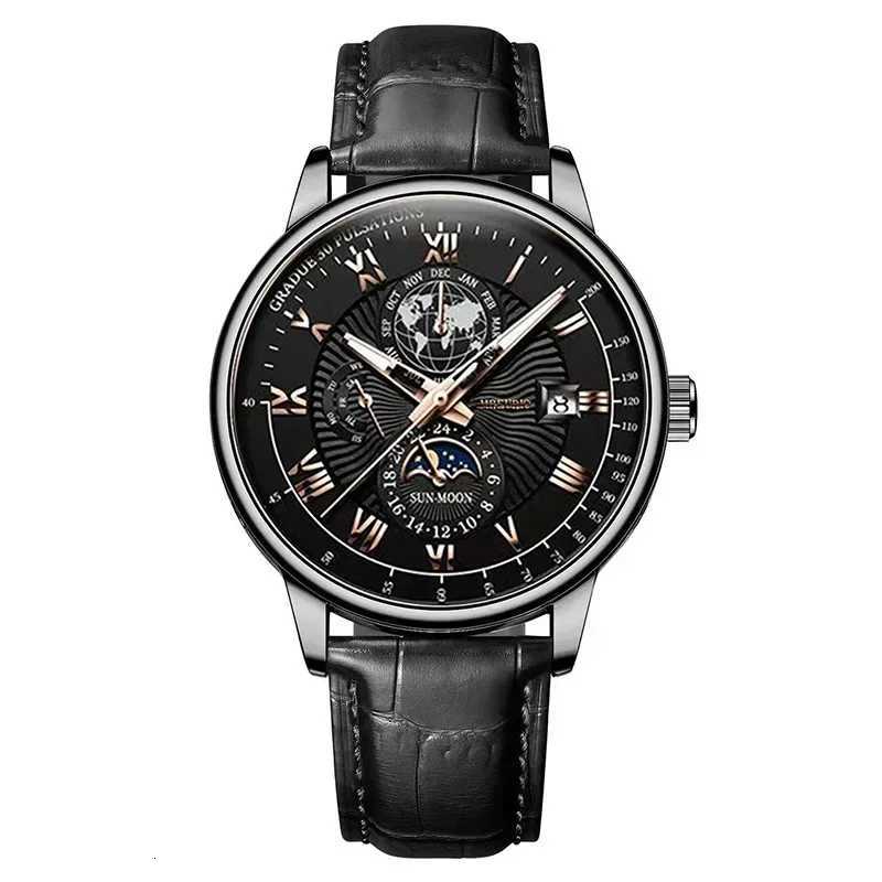 Mens Watch New Fashion Leather Waterproof Luminous Top Brand Luxury Mens Quartz Wristwatch Men Sport Casual WatchesT251104