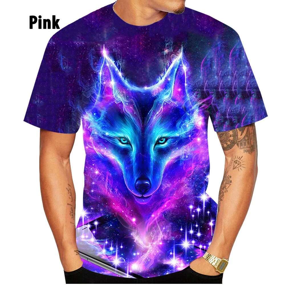 New Fashion Lovers 3D Printed Family Wolf Personalized 16 Style Blue and Colorful Menwomen T-shirt