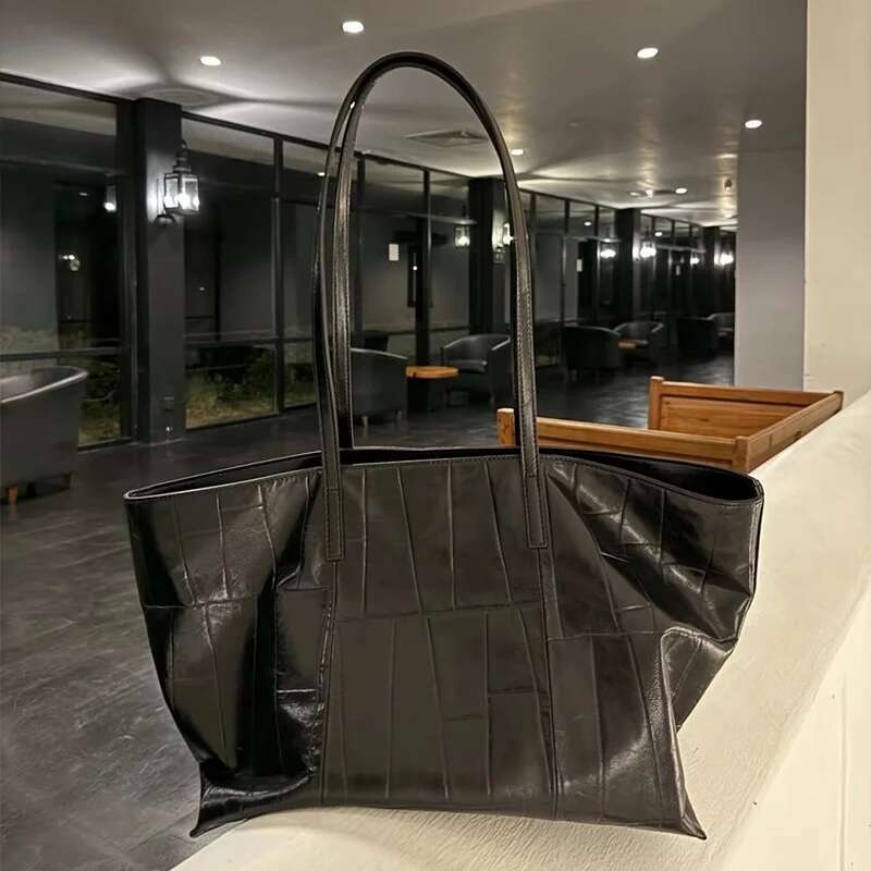 Super High-End Cowhide Tote Large Capacity Genuine Leather Crocodile Pattern Women Shoulde New Brand Shopping Bag