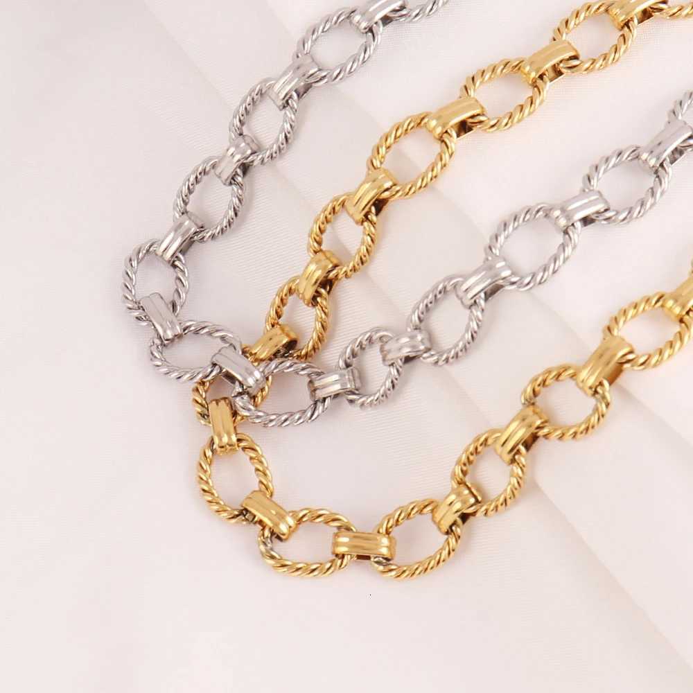 316L Stainless Steel Paperclip Link Chain Necklace For Women Men Summer Beach Knotted Chain Necklace Daily Jewelry Party GiftsXJ251104