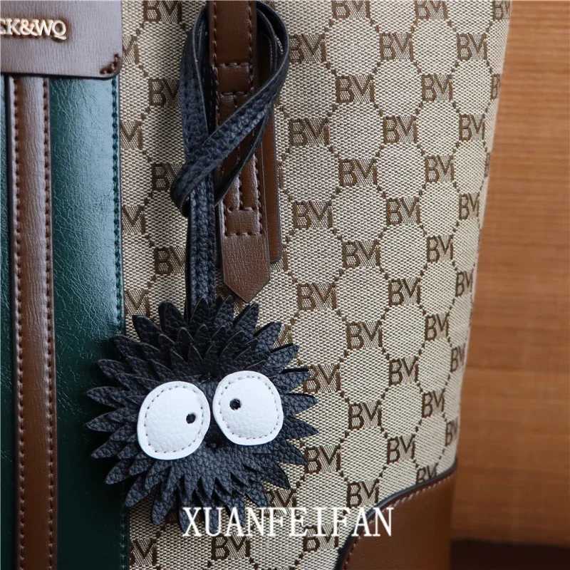 Black Coal Ball PU Leather Keychain Bag Pendant Bag charm Personality Female Tide With Accessories Ugly cute Little CoalBallW251103
