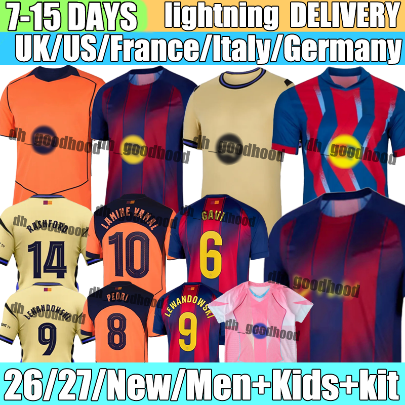 New Season Jerseys LAMINE YAMAL #19 KOUNDE #23 LEWANDOWSKI #9 Soccer Jerseys F. DE JONG #21 RAPHINHA #11 FERMIN #16 CUBARSI #2 Jerseys 2026 football shirt mens kit kids