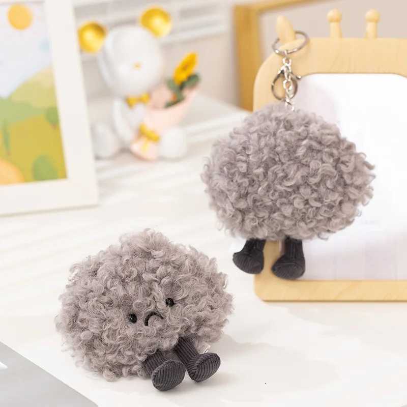 12cm Kawaii Dark Cloud Plush Keychain Cute Plush Toy Keyring Lovely Bag Pendant Backpack Hanging Decoration For Girls Gifts X251104