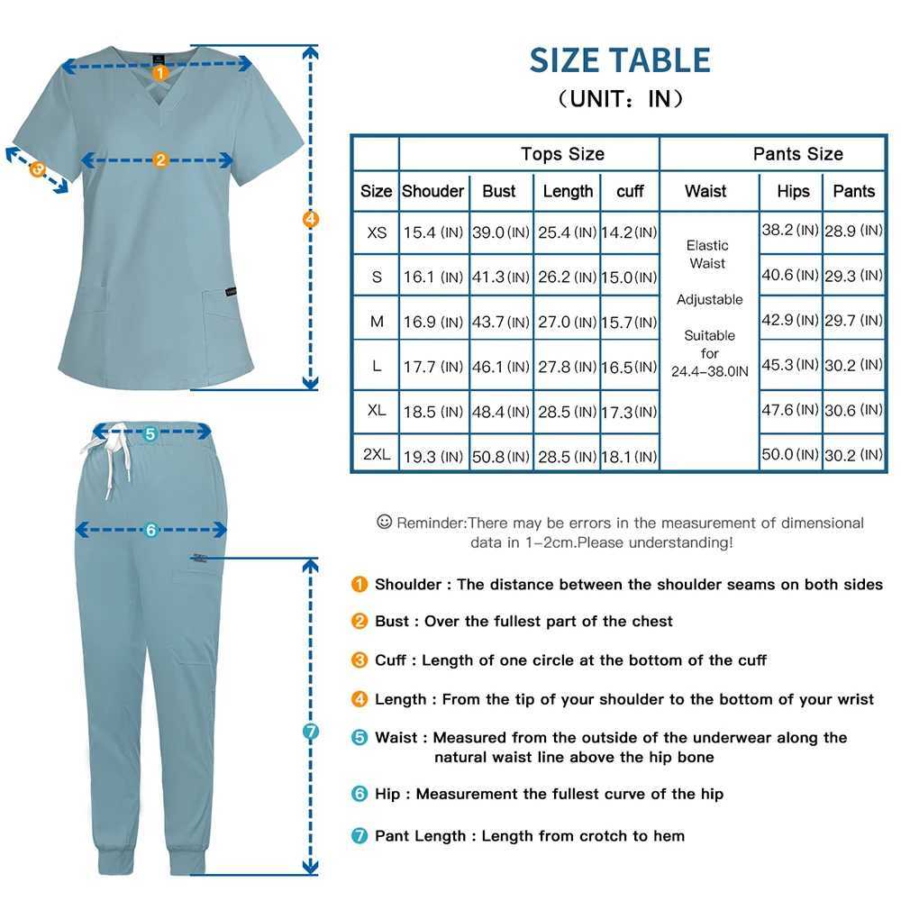 Pet Grooming Scrub Set Spa Uniforms Unisex V-NeCK Work CloTHes Medical Suit Summer Surgical Scrubs Top Jogger Pants W251104