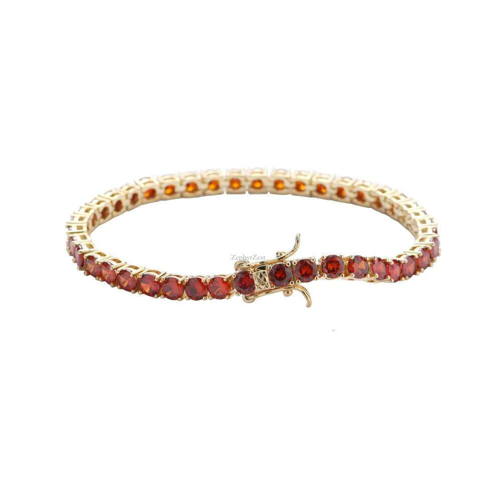 4mm Red CZ Iced out Dia Chain Hip Hop Bg Tennis Necklace with Zircon Party Jewelry