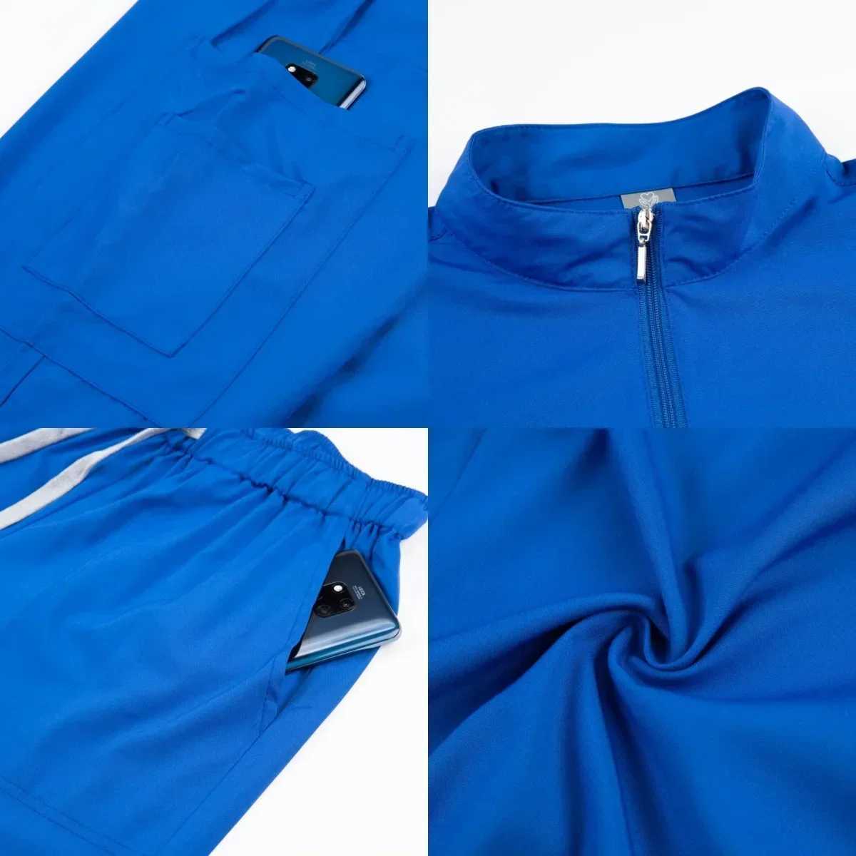 Summer Anti-Wrinkle Premium Fabric Clinical Nurse Uniforms Medical Scrubs Sets Surgical Blouse Grooming Doctor Uniforms Dentist W251104