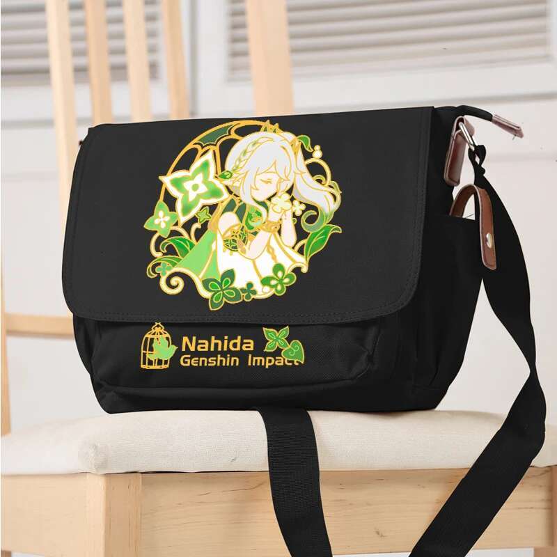 Genshin Impact Anime Kazuha Zhong Li Handbag Shoulder Fashion Crossbody Messenger Student Bag Cartoon Travel Shopping Book