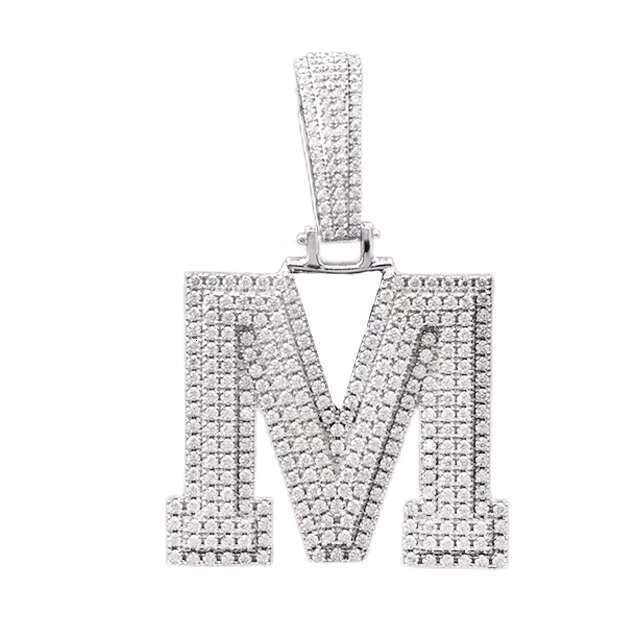 Letters A-S melee MossaniteHipHop men and women rapper S sier letter HipHop Moissanite pendant
