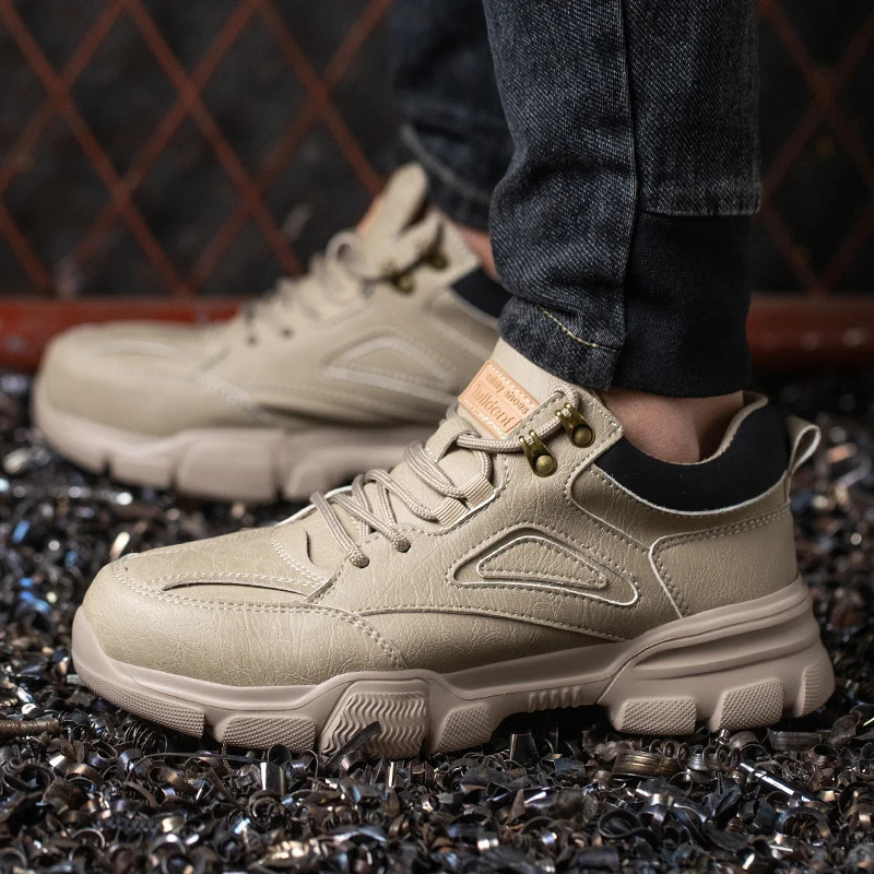 Safety Shoes Men Steel Toe Work Shoes Antismash Antipuncture Indestructible Shoes Protective Boots Tactical Boots 251030