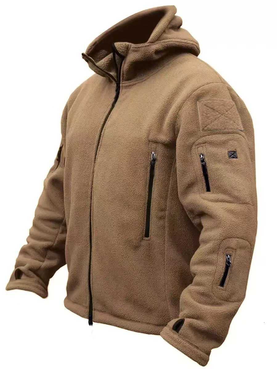 Mens Military Winter Autumn Tactical Fleece Jackets Warm Polar Outdoor Coat Cargo Casual Hiking Camping Trekking ClimbingT251104