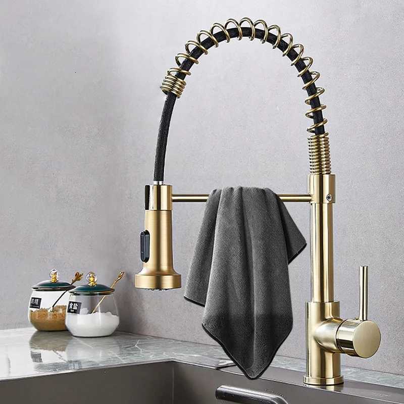 Bed Gold Pl Out Kitchen Faucets Brass Sink Faucets Brass Sink Tap Rotating Spout Mixers Tap Hot Cold Water Crane Y251104