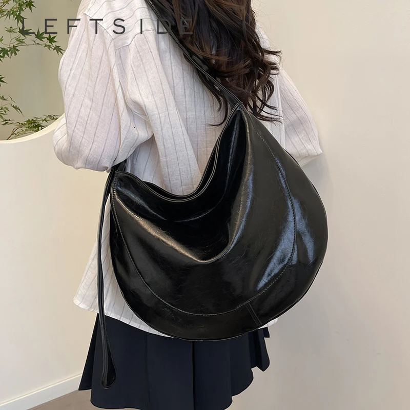 LEFTSIDE shoulder womens homeless bag Korean fashion trend womens PU leather cross body bag Y2K handbag and wallet 250402