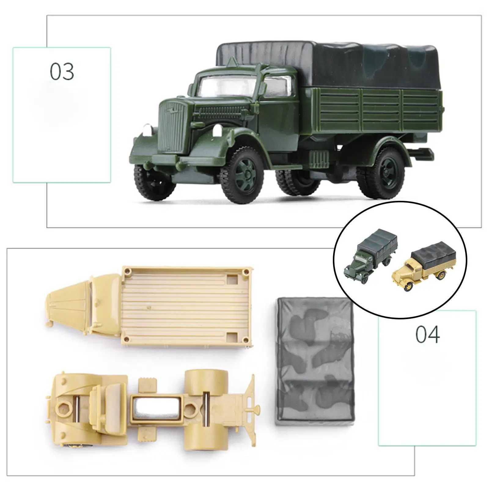 Set of 2 172 4D Assemble Truck Armored Vehicle Building Collectibles C251104
