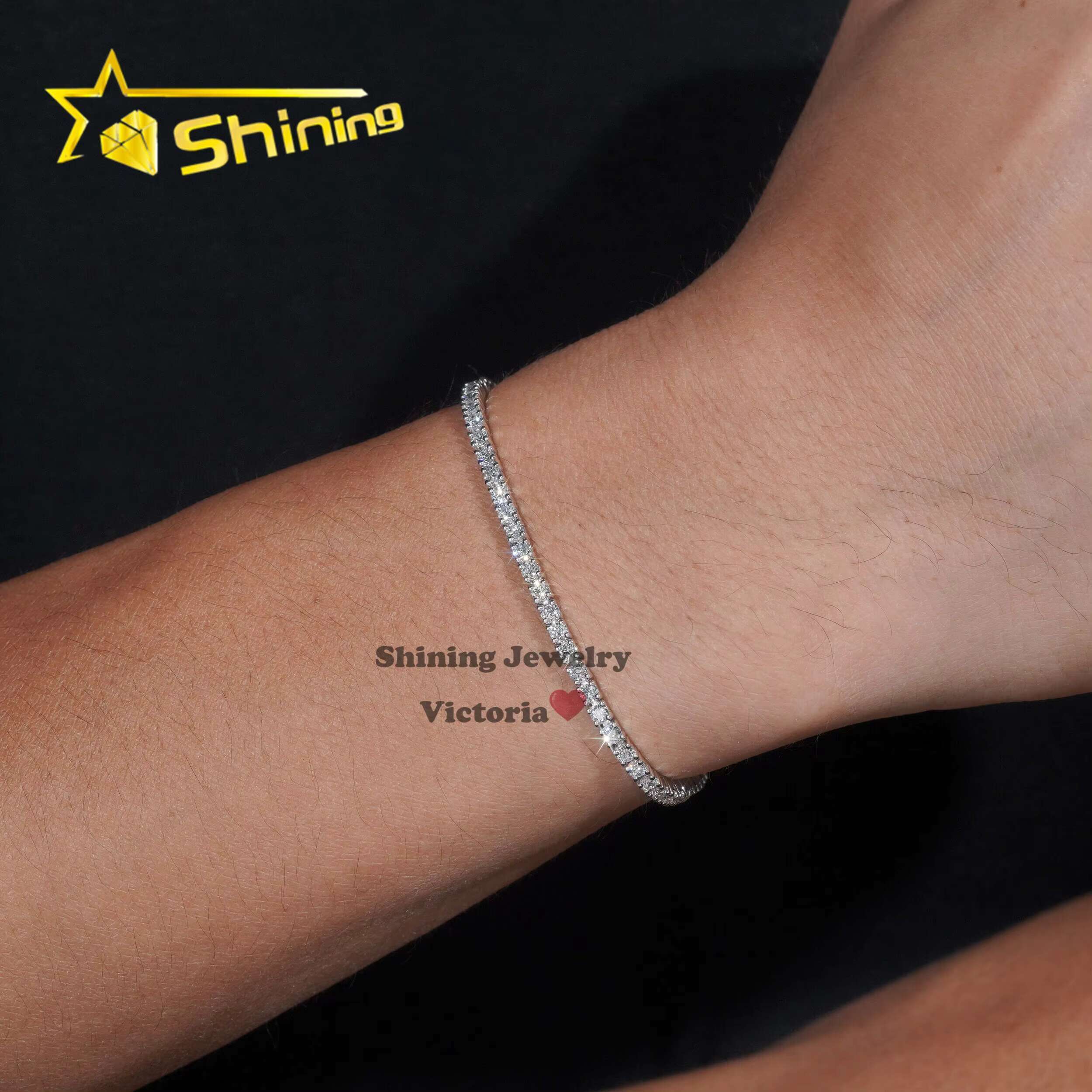 Custom High Quality Fine Jewelry Hip Hop Chain Lab Grown Diamond Tennis Necklace 10K 14K 18K Real Gold 2MM Tennis Bracelet