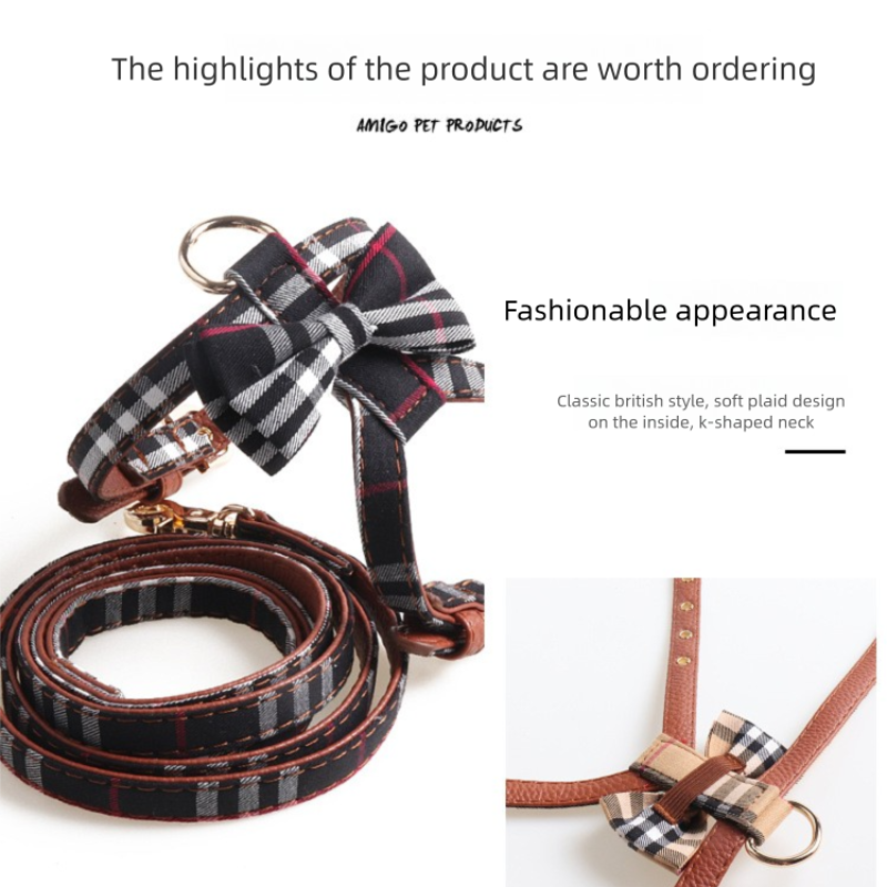 Dog Leashes Designer Pet Collar Designer Cat Dog Leash Luxury pu leather Pets Outward travel equipment
