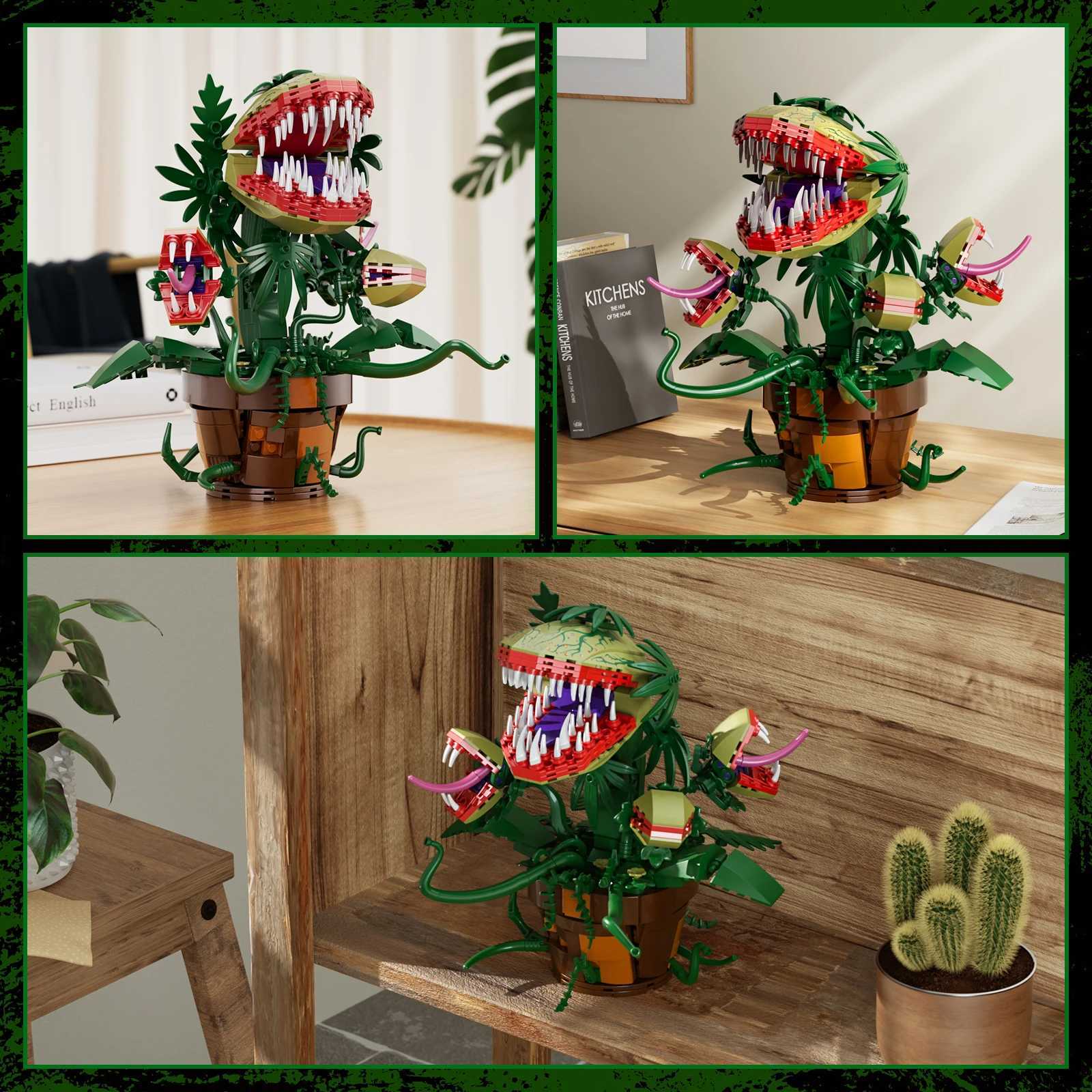 Piranha Plant Audrey II 2 Building Blocks Set Horrors Flower Shop Decoration Halloween Christmas Gift for Tv Film Fans629PCS K251103