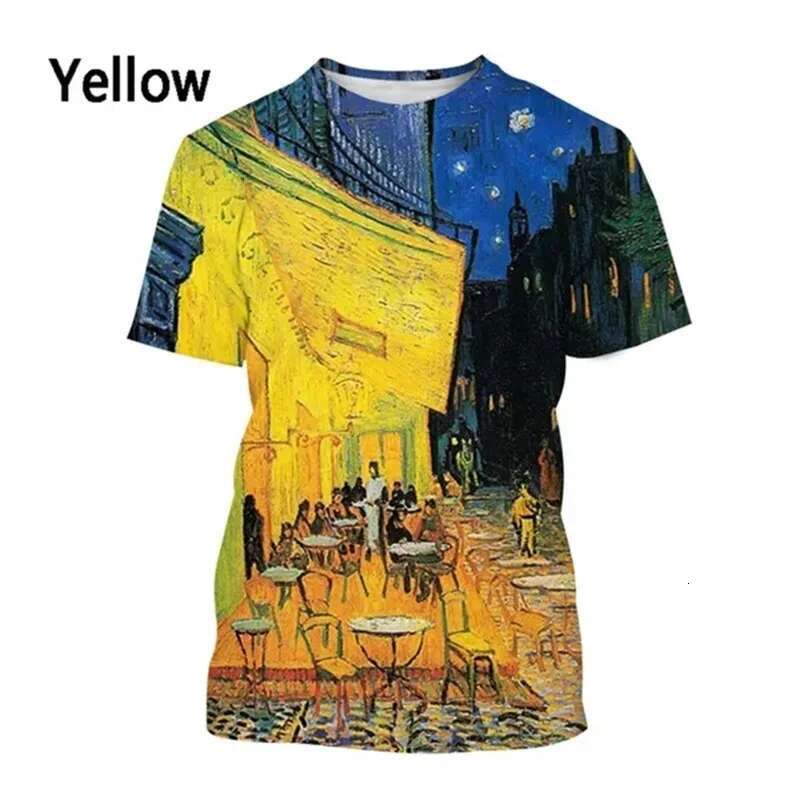 Summer New Men's Sleeve 3D Printed Graffiti Pattern Comfortable Casual Fashion Trendy Top Plus Size Round Neck Short Sleev