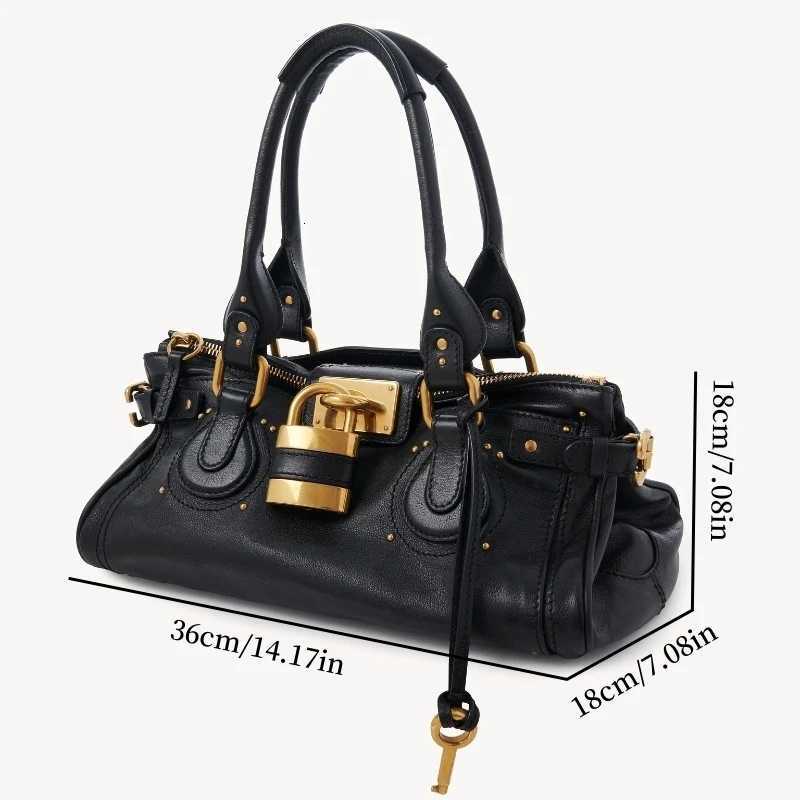 PADDINGTON BAG Womens Uni Bag Fashionable Top Handle Tote Bag with Golden Lock Luxury Design Shoulder Handbags for Ladies X251104