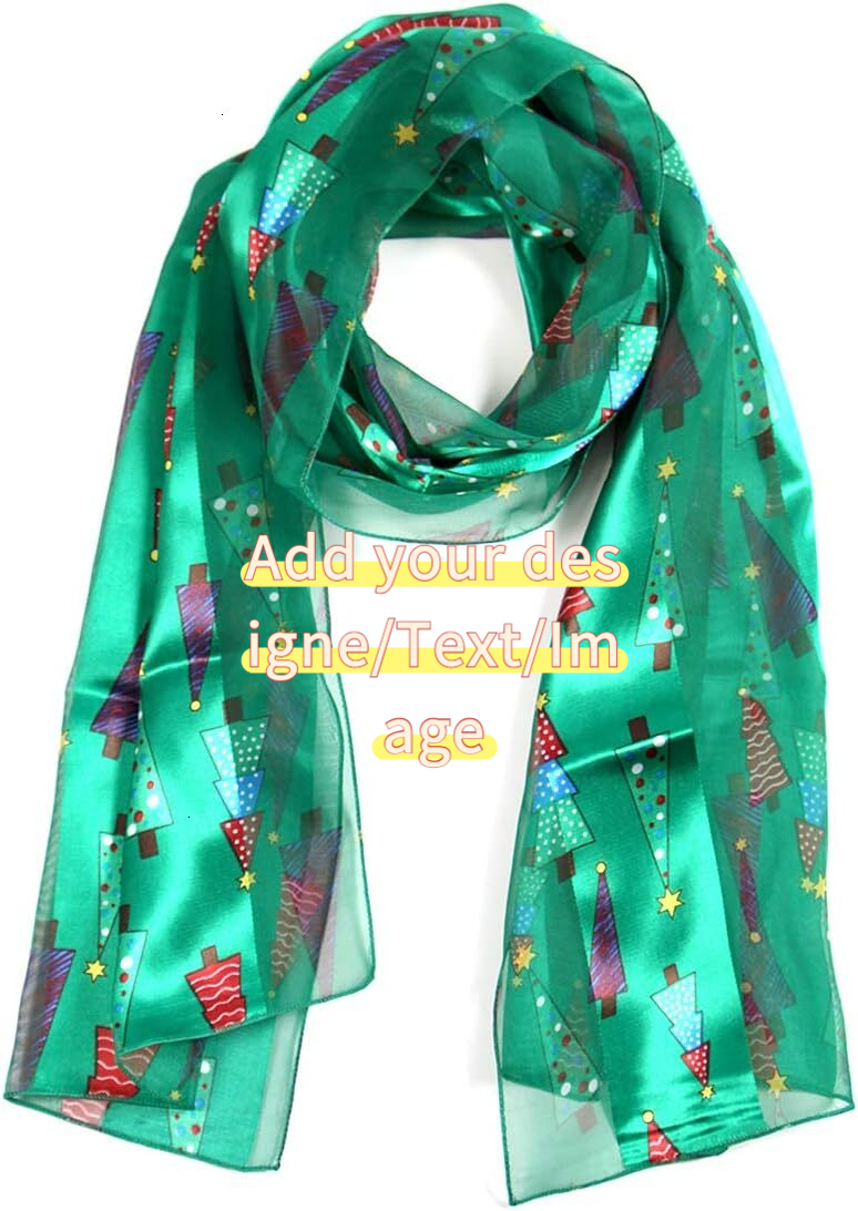 Custom Christmas Valentine for Women Holiday Gift Warm Long Unisex Scarf Fall Winter Lightweight Soft Sheer