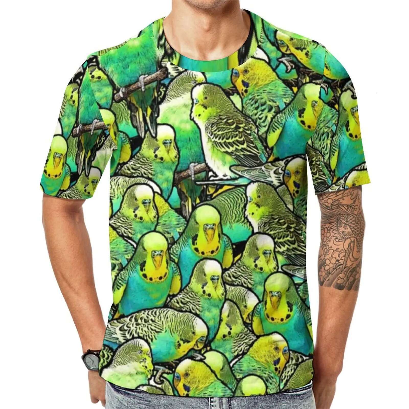 Parrot Pattern 3d Printed Summer Men'S T-Shirt Large Hip Hop Casual Fashion Sunny Handsome High Quality O Collar Short Sleeve