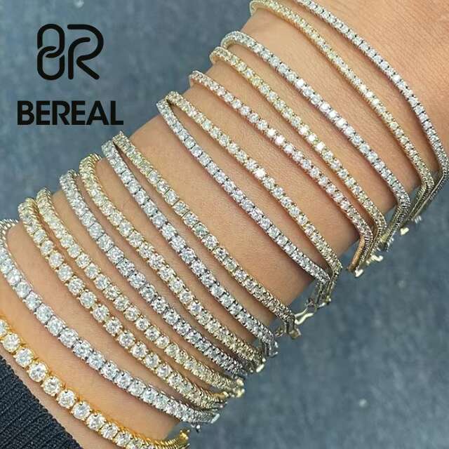 Factory Wholesale Iced Out VVS Moissanite Diamond Solid Gold Real Gold Tennis Chain Bracelet 6mm 7mm 8mm 9mm Custom 10K 14K Gold