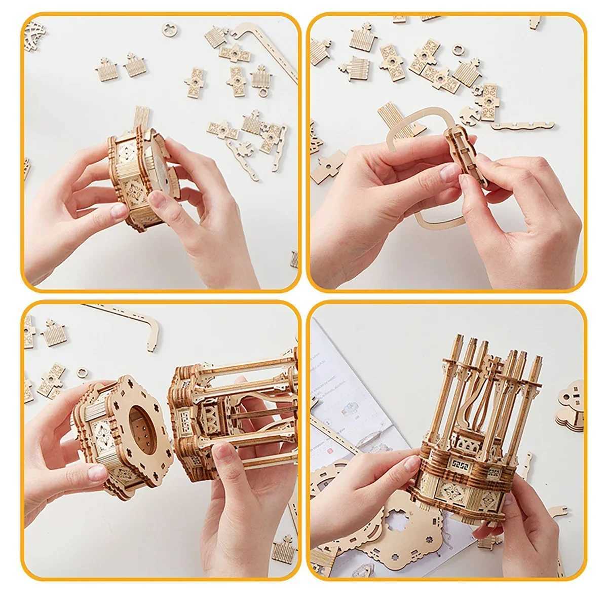 Ferris Wheel Hands Craft DIY 3D Wooden Puzzle Instrument Assembly Building Model Kit Brain Teaser Puzzles Toy C251104