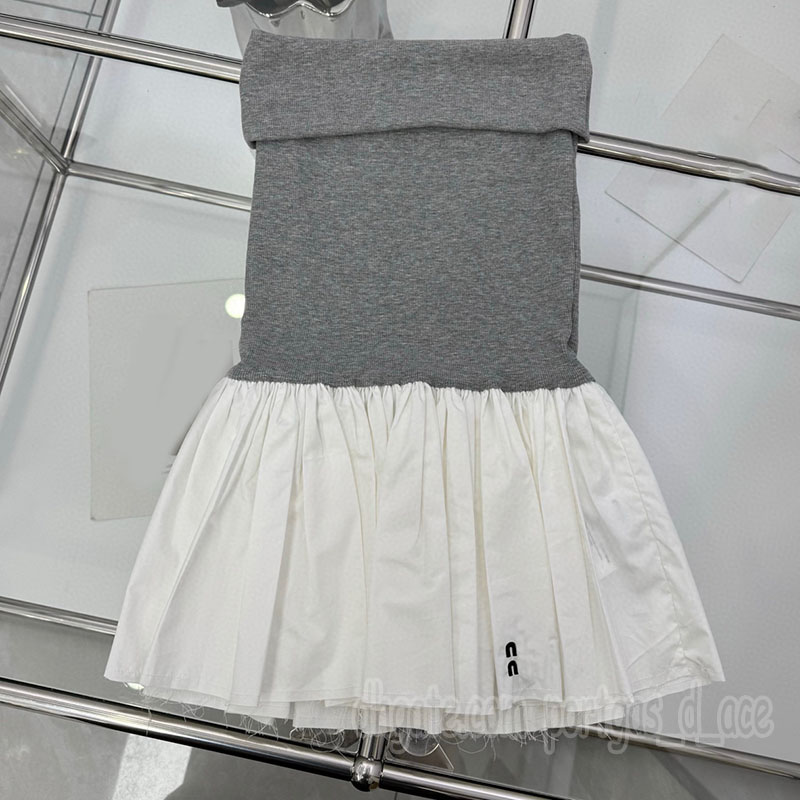 Luxury Embroidered Poplin Mini Dress For Women Designer Thread End Tassel Strapless Skirt y2k Style Summer Beach Vacation Dresses