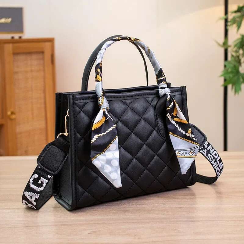 New Fashionable trend Casual Embroidered Scarf with Small Square Shoulder Strap Letter Printed Ten Font Designer Women s Bag trend Trendy Shoulder Bag