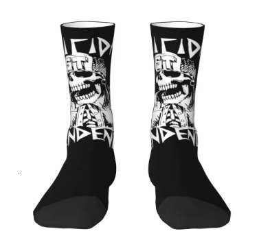 American music band socks skeleton long stockings autumn antibacterial men's socks breathable cycling socks