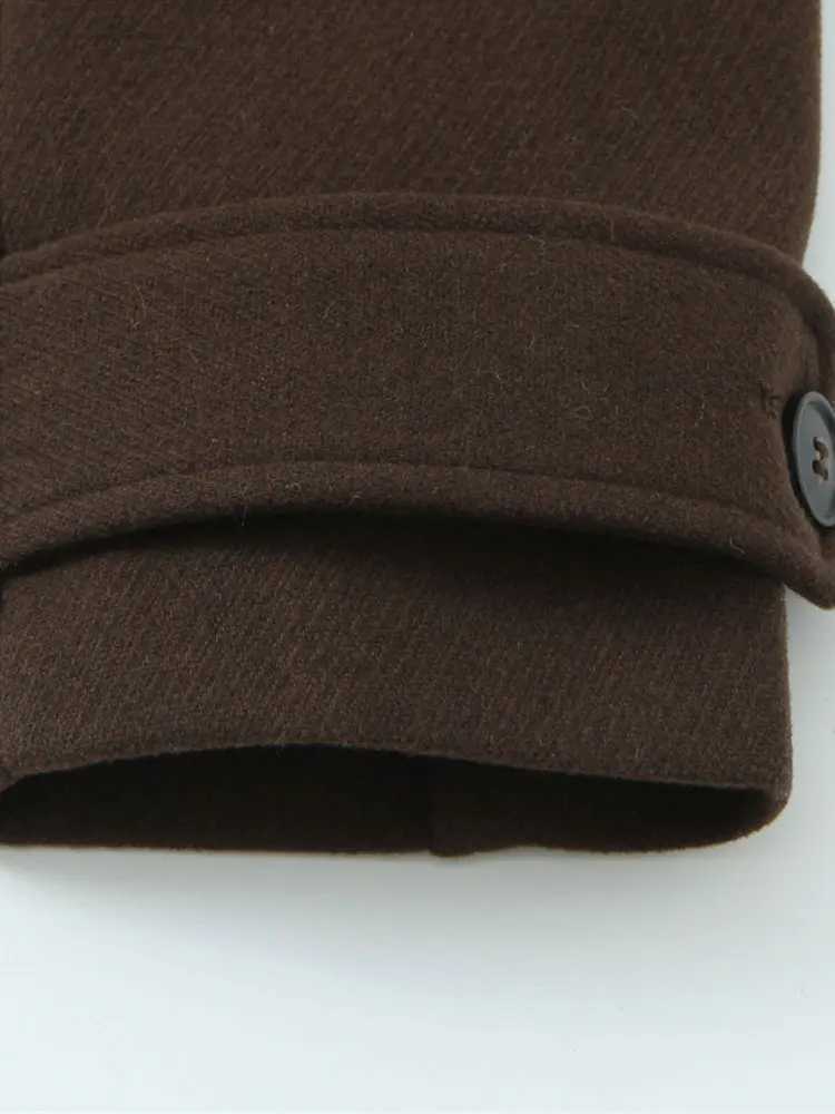 NLZGMSJ Vintage Casual Chic Women Overcoat Solid Pockets Doublebreasted Short Coat New Fashion 2025 Winter Holiday Coats J251103