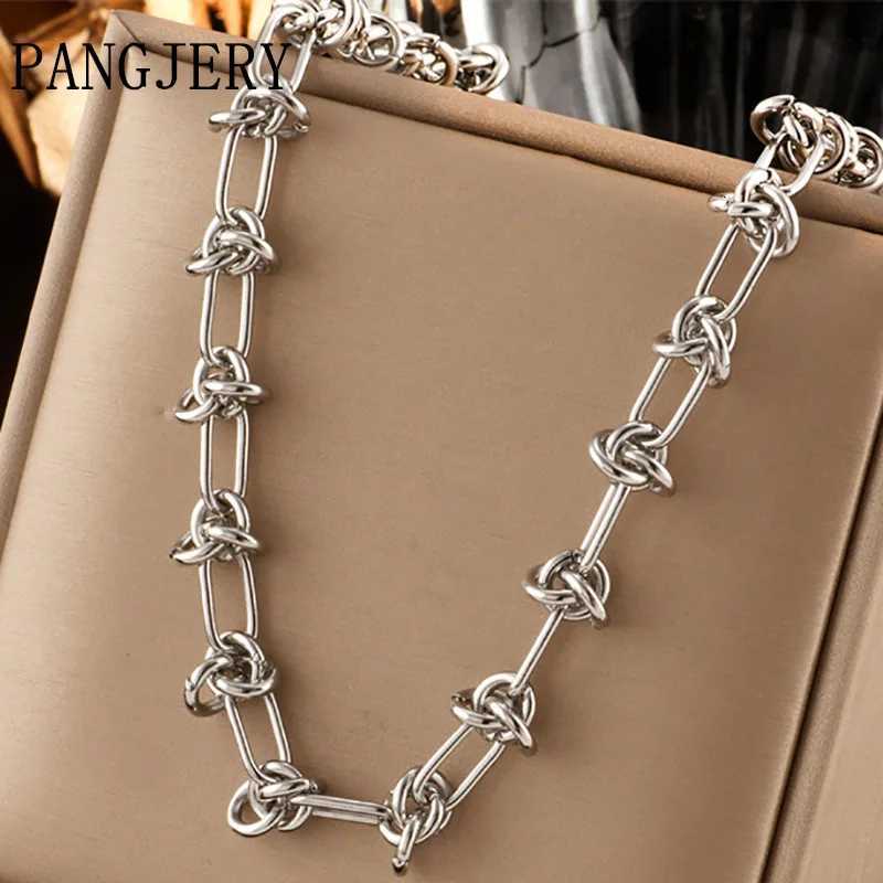 PANGJERY 316L Stainless Steel Entangled Lines Necklace For Women Classic Hip Hop Clavicle Chain Party Jewelry Gifts WholesaleXJ251104