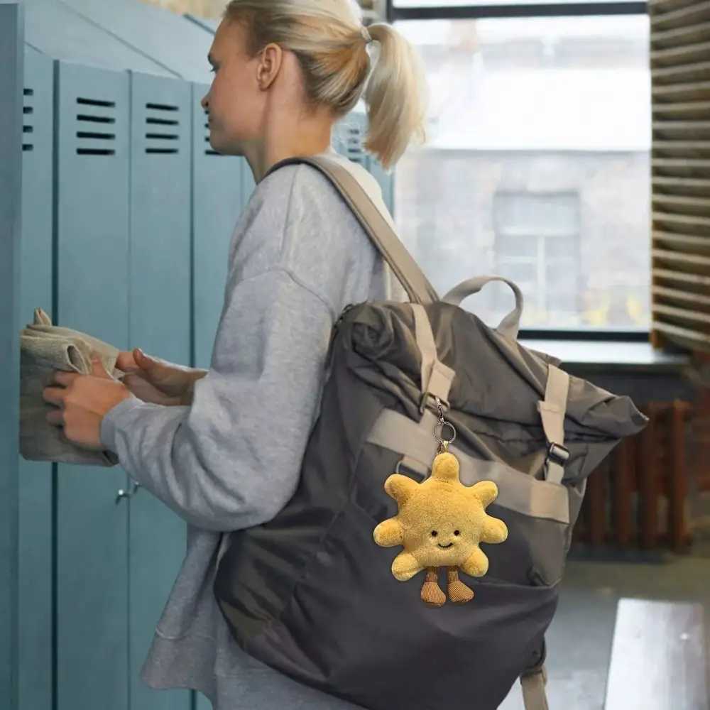 Fashion Cartoon Sun Bag Charm Soft Cute Sunflower Keychain Portable Plush Toy Keychain C251104