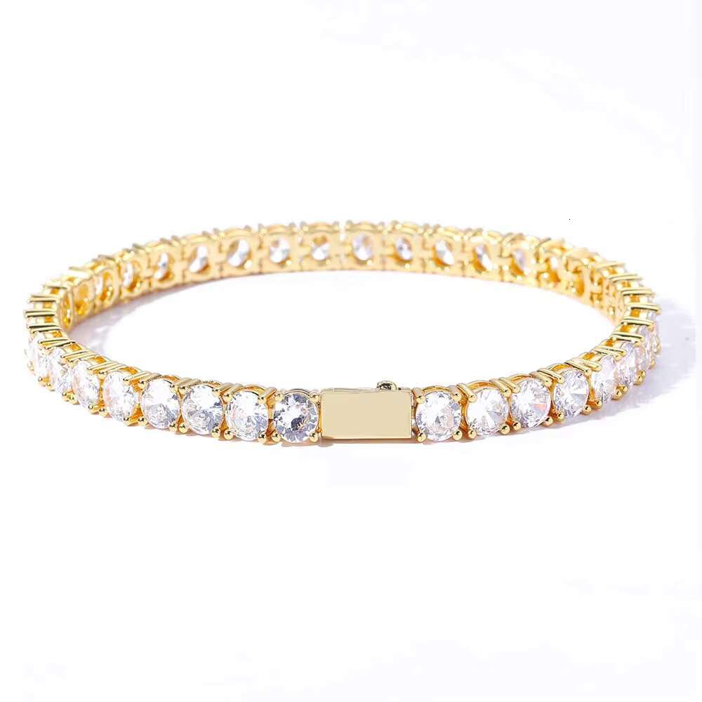 NUOYA Womens 5mm With Snap Clasp Iced Out Cubic Zirconia Tennis Chain Bracelet Hip Hop Jewelry for Party