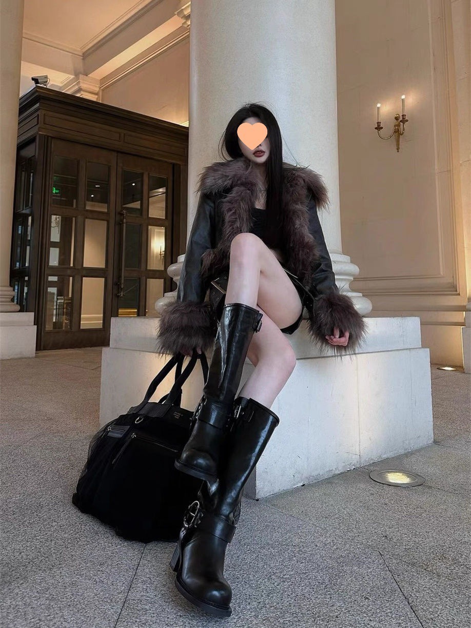 Faux Fur Trim Coats Women Fully Cotton Lined Suede Maxi Winter Jackets Faux Fur Short Coats Hook Closure 240919