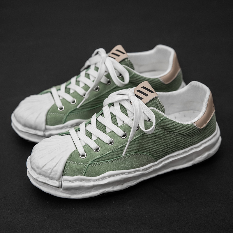 designer shoes 2025 autumn men's shoes trendy Japanese style skateboard shoes men's casual flat-bottomed lace-up personalized canvas shoes