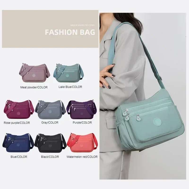 Women's Messenger Large Capacity Shoulder Polyester Fashion Cosmetic Simple and Versatile Handbag Crossbody Bag Purses
