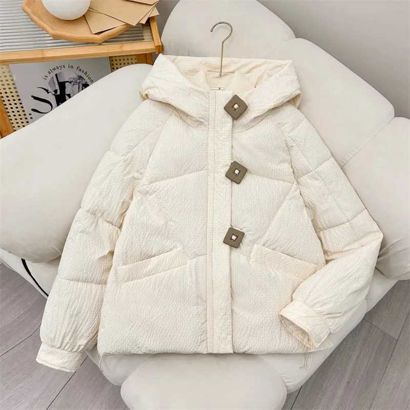 2025 New Fashion Women White Duck Down Jacket with Hood Autumn Winter Warm Over Size Casual Short Thick Outwear Female Coat J251104