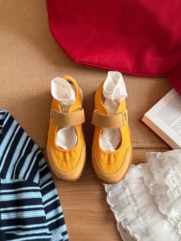 designer shoes 2025 French Mary Jane women's shoes style thick sole all-match genuine leather breathable casual canvas shoes single shoes